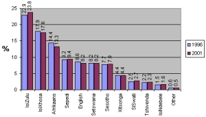 official languages of South Africa graph 2003